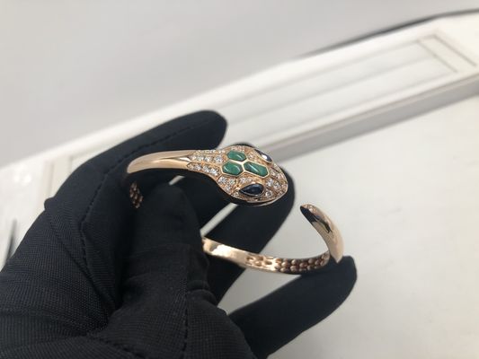 Qualità I braccialetti di lusso di incanto di Snakewomens dei gioielli hanno personalizzato un oro rosa di 18 Kt con i diamanti fabbrica