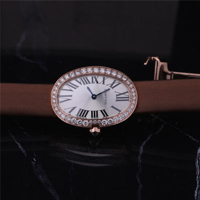 Qualità Orologio di oro di lusso di marca 18K Rose Gold Women Watch con Diamond Leather Belt fabbrica