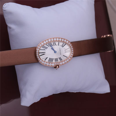Qualità Orologio di oro di lusso di marca 18K Rose Gold Women Watch con Diamond Leather Belt fabbrica
