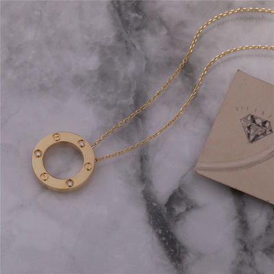 Qualità Collana classica dell'oro 18K con un simbolo iconico di 3 diamanti dei gioielli di amore fabbrica