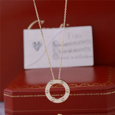 Qualità Collana classica dell'oro 18K con un simbolo iconico di 3 diamanti dei gioielli di amore fabbrica
