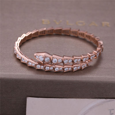 Qualità Braccialetto pieno 353792 del serpente del diamante del gabinetto della un-bobina di lusso di Rose Gold Bracelet Serpenti Viper fabbrica