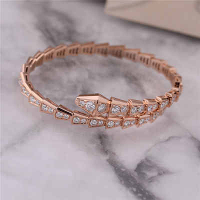 Qualità Braccialetto pieno 353792 del serpente del diamante del gabinetto della un-bobina di lusso di Rose Gold Bracelet Serpenti Viper fabbrica
