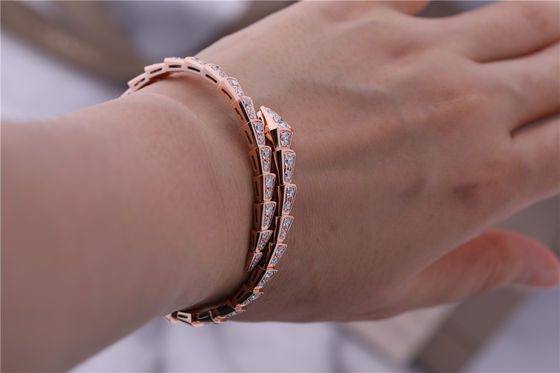 Qualità Braccialetto pieno 353792 del serpente del diamante del gabinetto della un-bobina di lusso di Rose Gold Bracelet Serpenti Viper fabbrica