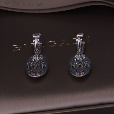 Qualità Gli orecchini di lusso di Serpenti di marca dell'oro nell'insieme dell'oro bianco 18K con Emerald Eyes e con i diamanti del pavé serpeggiano la testa fabbrica