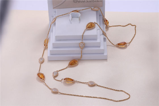 Qualità Motivi lunghi della collana 16 di Boheme dell'oro dei gioielli dell'oro del serpente reale di lusso della replica con i diamanti ed il riferimento JCL01018 dei Citrins fabbrica