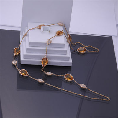 Qualità Motivi lunghi della collana 16 di Boheme dell'oro dei gioielli dell'oro del serpente reale di lusso della replica con i diamanti ed il riferimento JCL01018 dei Citrins fabbrica