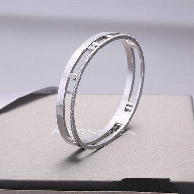 Qualità Gioielli di lusso del braccialetto di Romane Bangle White Gold Diamond di movimento di Luxury Jewelry per le donne fabbrica