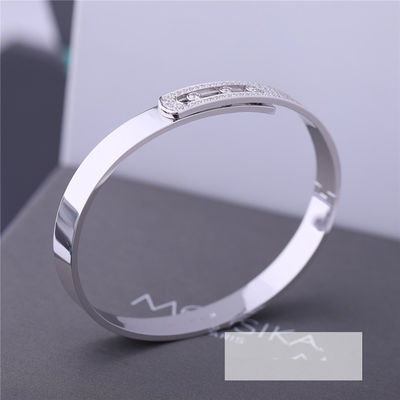 Qualità Larghezza di Diamond Bracelet Paris Jewelry 4.5mm dell'oro bianco fabbrica