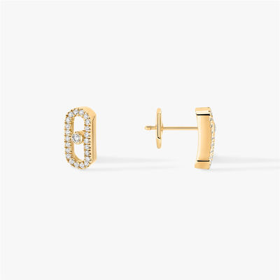 Qualità Gioielli di lusso di Parigi per il movimento Uno Diamond Earrings dell'oro giallo di Luxury Jewelry 18K delle donne fabbrica