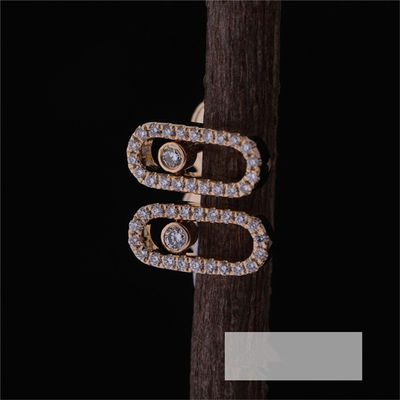 Qualità Gioielli di lusso di Parigi per il movimento Uno Diamond Earrings dell'oro giallo di Luxury Jewelry 18K delle donne fabbrica
