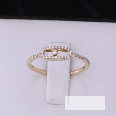 Qualità Nozze eleganti Diamond Ring Move Uno Pavee Ring di impegno di Luxury Jewelry in oro rosa 18K fabbrica