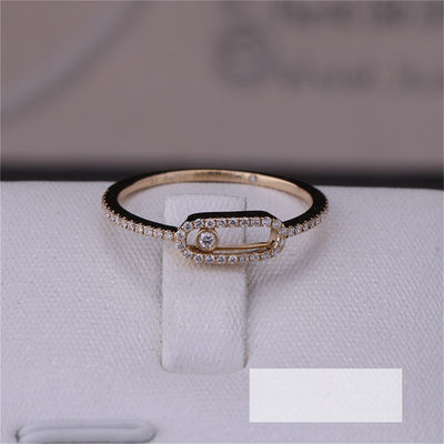 Qualità Nozze eleganti Diamond Ring Move Uno Pavee Ring di impegno di Luxury Jewelry in oro rosa 18K fabbrica
